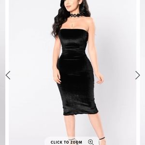 Black velvet dress